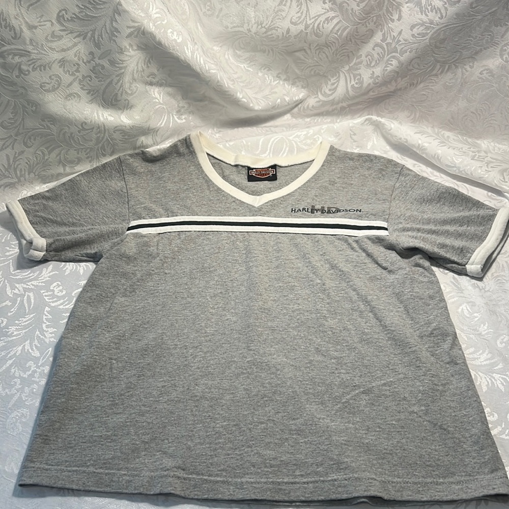 Harley Davidson Gray & Green Women’s T-shirt - Sz Medium